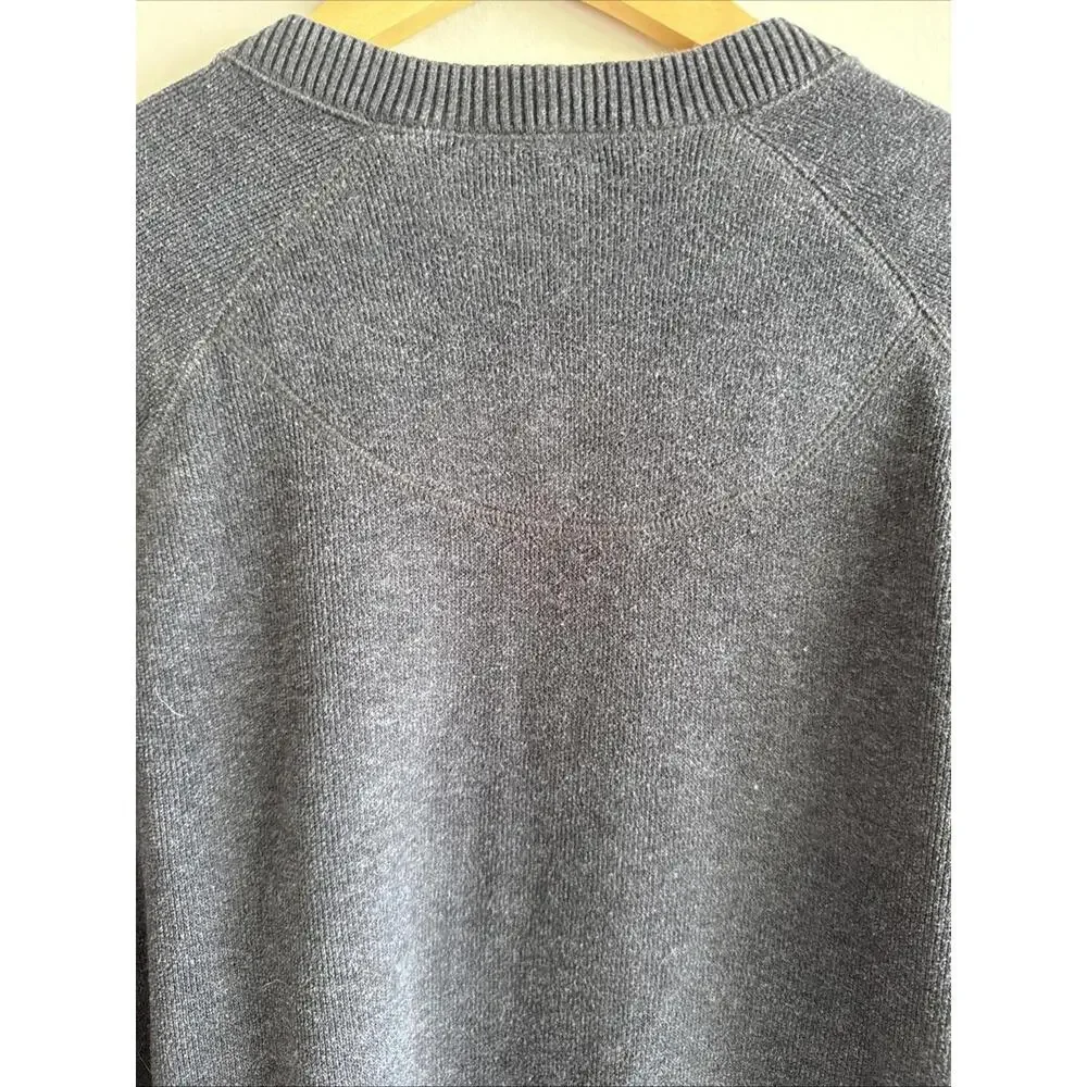 Cremieux V-Neck Knit‎ Mens XL Grey Long Sleeve Dark Academia Preppy Minimalist